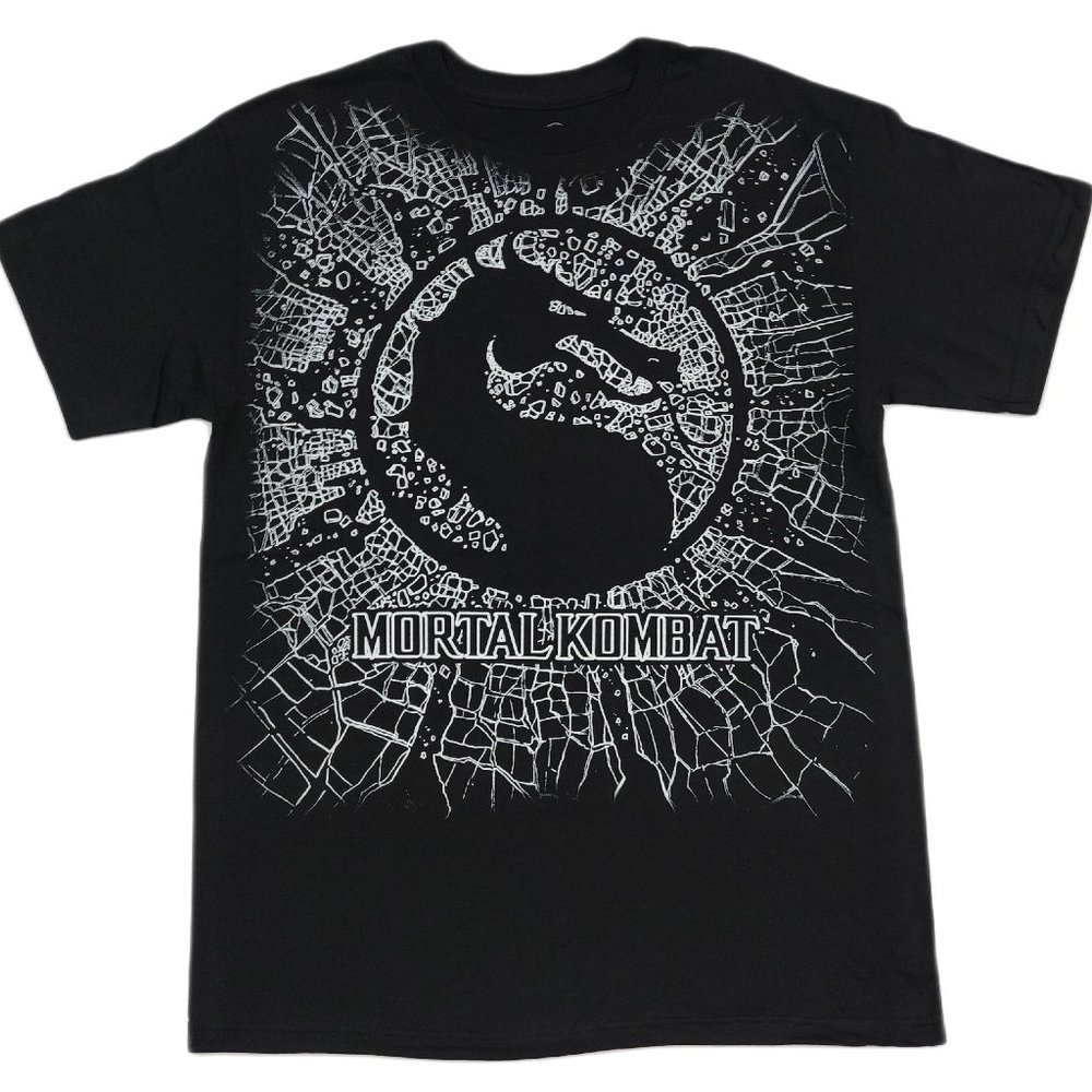 Mortal Kombat Logo Black Graphic T-Shirt